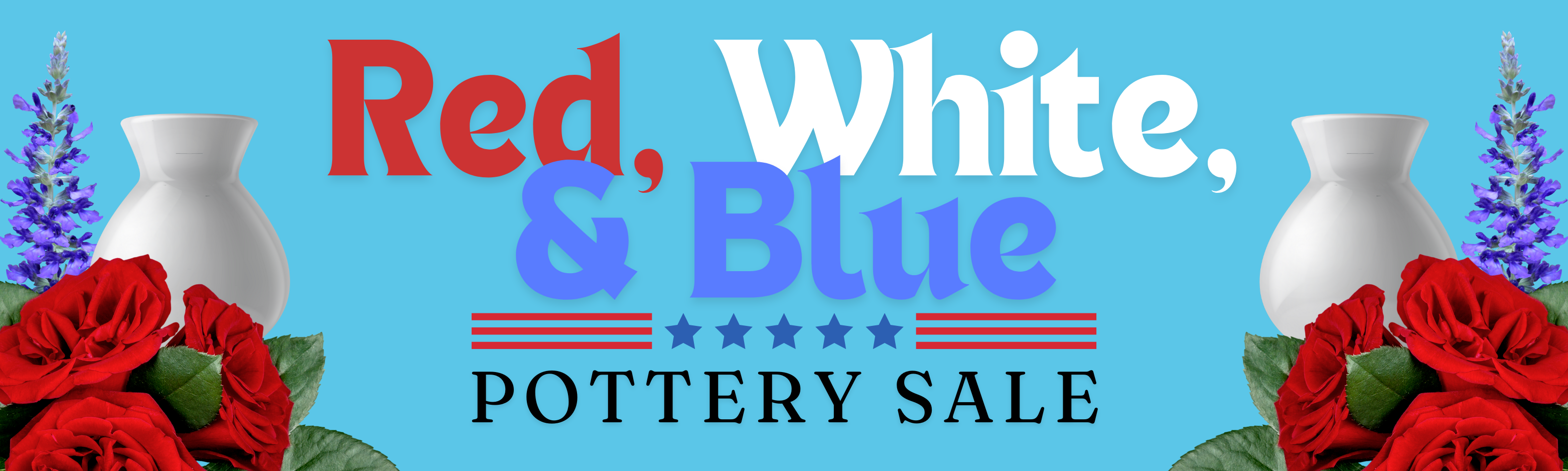 Red White and Blue Pottery Sale